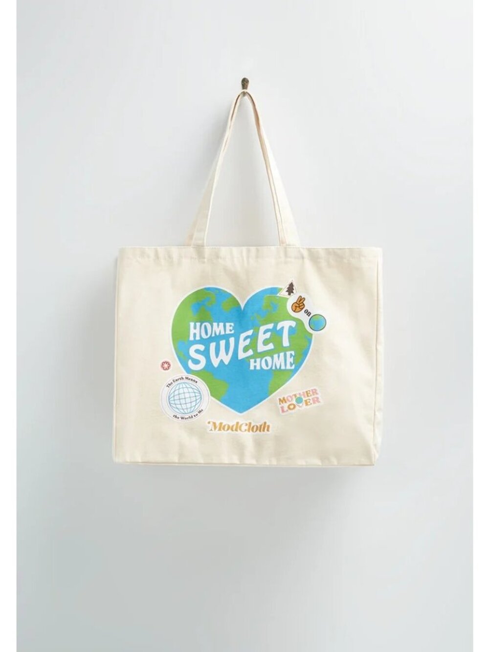 MODCLOTH Mother Earth Home Sweet Home Reusable Large Shopping Tote Bag NEW NIP